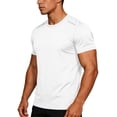 thumbnail image 6 of DPTALR Men's Solid Color Round Neck Short Sleeve Sports Training T-shirt for Running & Fitness,White,Big and Tall Men XS, 6 of 9