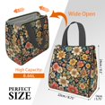thumbnail image 3 of Pioneer Flower Floral Print Pattern Insulated Lunch Bag for Women & Adults,Large Portable Soft Cooler Lunch Bag,Thermal Food Storage Tote with Pearl Cotton,8.66L,8.75x5.75x9.5 Inch, 3 of 6