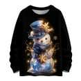 thumbnail image 3 of Women's Casual Long Sleeve Woolen Christmas Sweatshirt Fall Vacation Long Sleeve Pullover for Fall and Winter, Festive and Comfortable, Ideal as Christmas Sweaters for Women ,Black,L, 3 of 5