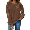 thumbnail image 3 of Feancey Sweatshirt for Women Oversized Halloween Graphic Sweatshirts Vintage Spider Web Print Long Sleeve Shirt Teen Girl Crewneck Pullovers Brown L, 3 of 5