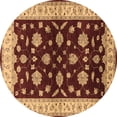 thumbnail image 1 of Ahgly Company Indoor Round Oriental Brown Industrial Area Rugs, 5' Round, 1 of 4
