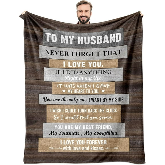 Gifts for Husband - Husband Birthday Gift - Fathers Day Wedding Anniversary Romantic Gift for Husbands - to My Husbands Gift from Wife Throw Blanket 60"X50"