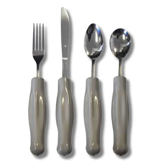 Kinsman Adult Weighted Utensils - Gray - Set of 4