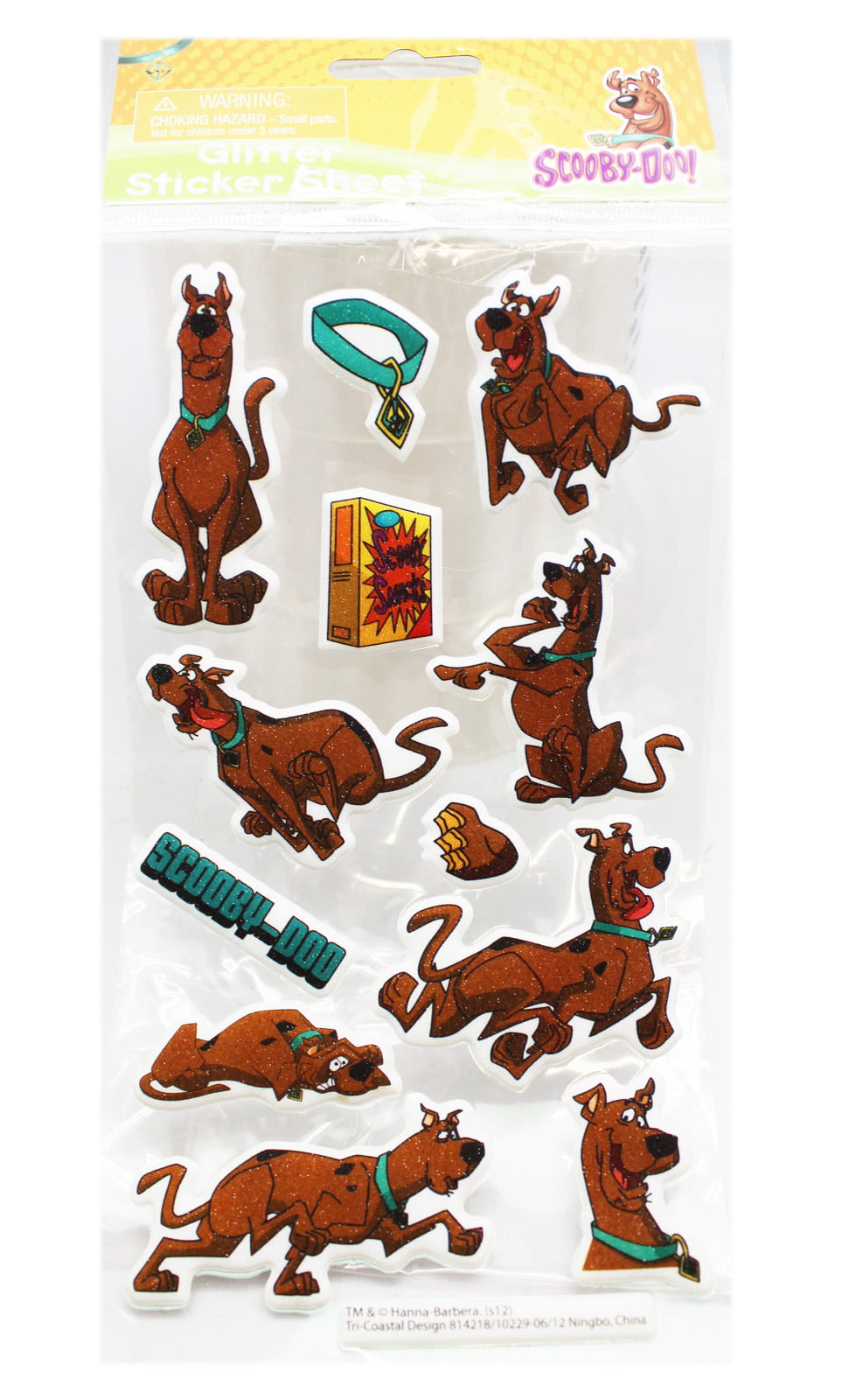 Scooby-Doo! Raised Glittery Sticker Sheet (12 Stickers) - Walmart.com