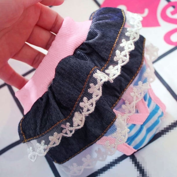 onlyliua para Interior/Exterior Pantalones Fisiológicos para Mascotas, Pantalones Menstruales de Princesa de Malla de Encaje, Ropa Interior de Peluche