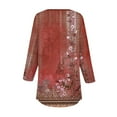thumbnail image 5 of Xyxonk Womens Tops 3/4 Sleeve Casual Vintage Floral Printed Shirts Plus Size V Neck Tunic Top Summer Three Quarter Length T Shirt Clothes Summer Shirts for Women Red L, 5 of 5
