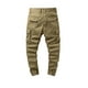thumbnail image 4 of Pantalones largos de moda para hombre, casuales, de color sólido, cargo, con bolsillos y cremallera, cintura elástica, pantalones largos de algodón para hombre., 4 of 9