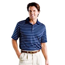 Monterey Club Men's Hermosa Double Stripe Texture Golf Polo Shirt #1627