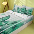 thumbnail image 2 of Erosebridal Cute Butterfly Zipper Queen Comforter Set with Fitted Sheet and 2 Pillowcases, Chic Blossom Zipper Bedding Set, Polka Dots Reversible, Emerald Green, Polka Dots Reversible, 2 of 7