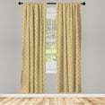 thumbnail image 4 of Ambesonne Beige Window Curtains, Damask Vintage Bohemian, Each 28" W x 95" L, Cream Beige, 4 of 4