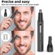 thumbnail image 5 of Recortador de pelo de nariz (negro) adecuado para hombres y mujeres, profesional 2 en 1, sin dolor, recortador de pelo de nariz y orejas, recargable por USB, impermeable, seco y húmedo, seguro, cómodo, 5 of 5