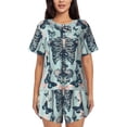 thumbnail image 1 of Balery Butterflies Skull Bows Conjunto de Pijama para Mujer con Estampado, Dos Piezas de Manga Corta y Shorts, Ropa de Dormir Suave con Cuello Redondo y Bolsillos-Large, 1 of 6