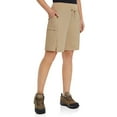 thumbnail image 2 of BALEAF Women's Long Shorts 9" Quick Dry Hiking Bermuda Cargo for curvy Lightweight knee Length Shorts w Pockets Brown Size M, 2 of 7