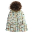 thumbnail image 3 of Femmes Décontracté Multicolore Extérieur Bonnets Boule en Peluche Crochet Tricot Tuque, 3 of 8