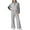 Light Gray, variant on Women's 2-Piece Ribbed Knit Casual Set, Comfortable Half Zip Tracksuit Top and Wide Leg Joggers, Sporty Loungewear,Black S