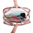 thumbnail image 3 of Bolsa de aseo de 3 piezas con asas de silicona, bolsa de plástico pequeña para cosméticos de viaje para mujeres, bolsa de un cuarto de galón que cumple con las normas de las aerolíneas para viajes, 3 of 3
