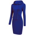 thumbnail image 1 of Sudadera cálida de manga larga para mujer, vestido con cuello con capucha, bolsillo, Simple, informal, Otoño e Invierno, 1 of 5