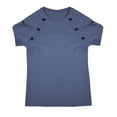 thumbnail image 5 of T Shirts for Women 2026 Summer Short Sleeve Crewneck Ribbed Dressy Casual Office Work Tshirt Womens Tees, 5 of 5