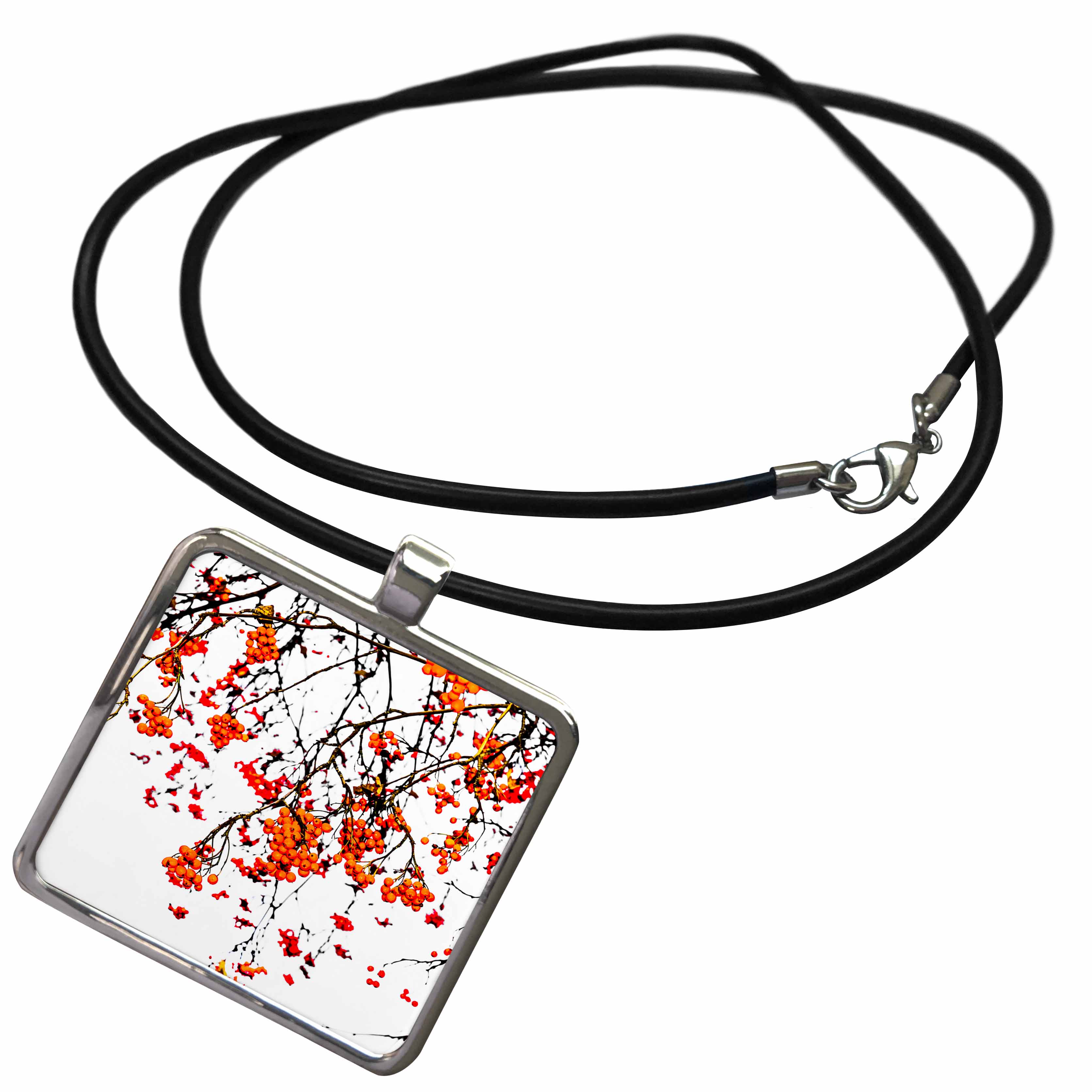 3dRose Red rowan berries, black twigs 