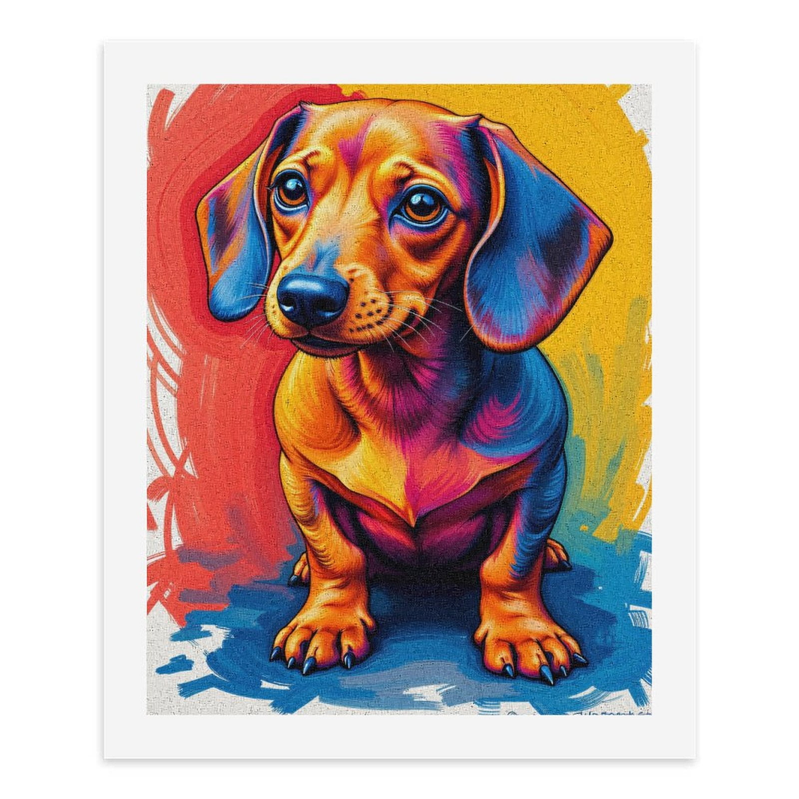 Paint by Numbers Kit for Adults, Colorful Dachshund Art Illustration Paint by Numbers, Easy Paint by Numbers Kit for Adults Beginner, DIY Adult Paint by Number Kits on Canvas, Home Decor
