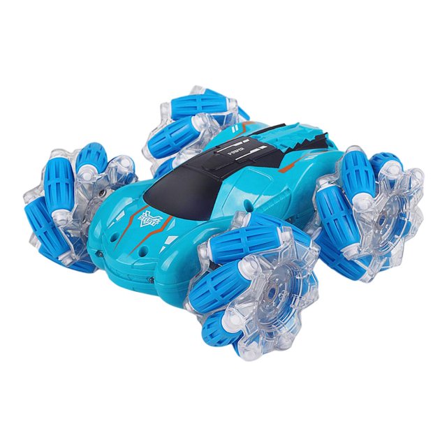 KLKCMS Remote Control Car, 360 degree Rotating, Climbing Off-Road 4WD Racing with Light RC Clear Blue Music