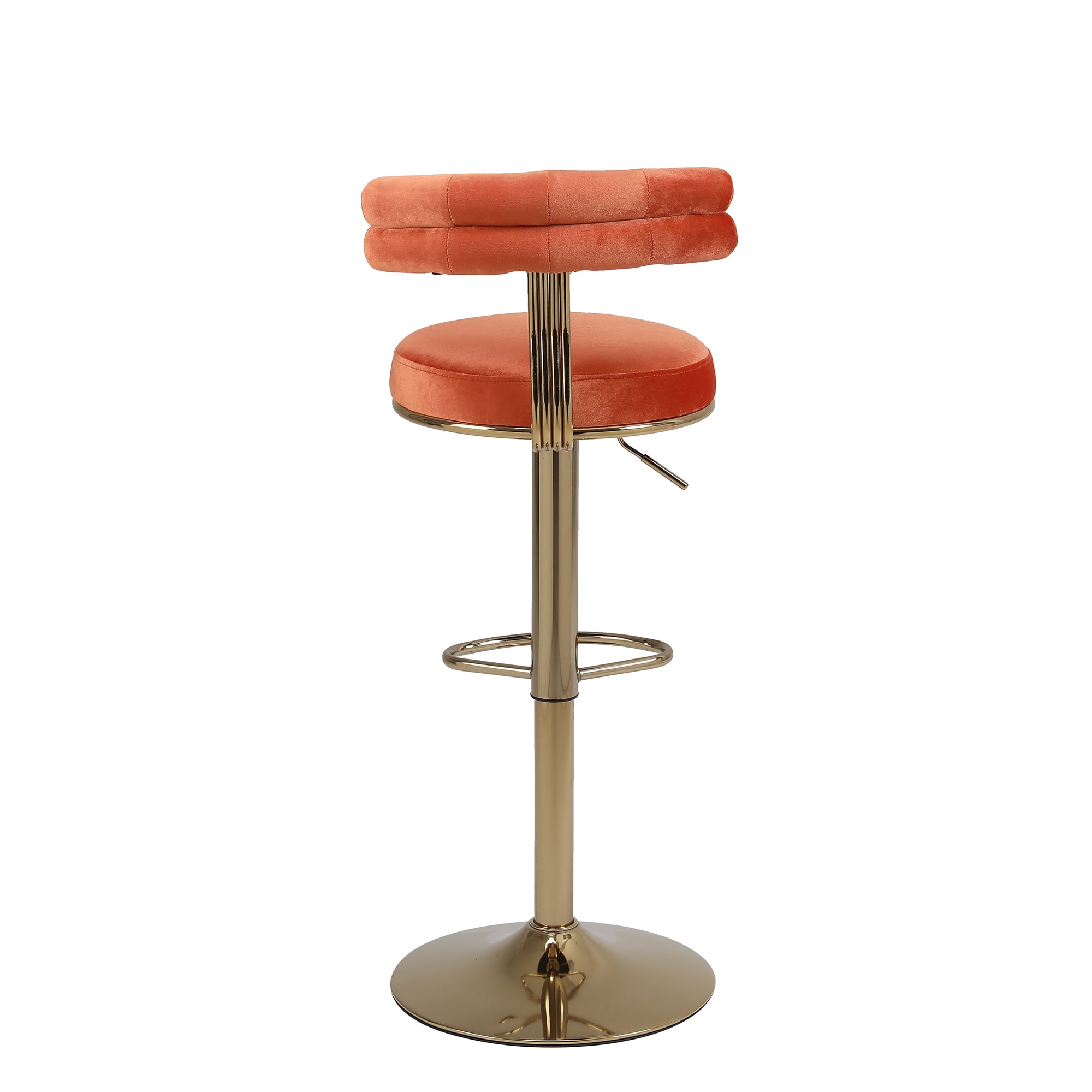 Kadyn 40.55" 2PCS Swivel Bar Stool, Adjustable Counter Height Barstools with Back and Footrest, Modern Orange Bar Chair for Home Counter