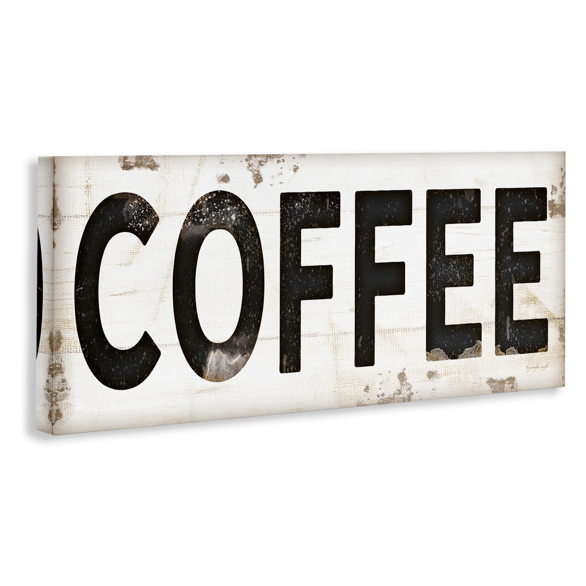 Stupell IndustriesCOFFEE Typography Vintage SignCanvas Wall Art by Jennifer Pugh