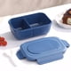 thumbnail image 4 of Fiambrera bento apta para microondas y lavavajillas | Contenedor de comida de 2 compartimentos para adultos y niños | Apilable | Verde, azul y rosa, 4 of 6