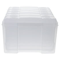 Phlegsive Clear Photo Storage Box with Dividers for Cards, Crafts, and Scrapbooking