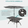 thumbnail image 4 of 59.06" Cast Aluminum Outdoor Dining Table for 6–8 People, Rust-Resistant All-Weather Metal Patio Table with 2" Umbrella Hole, Heavy-Duty Garden Furniture for Deck, Backyard, Dark Bronze, Only Desk, 4 of 7