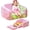 Pink, variant on MOOSENG 2-in-1 Foldable Toddler Sofa Chair Bed,Kids Couch with Unicorn Design, Convertible Foam Floor Lounger for Playroom, Bedroom, Girls & Boys