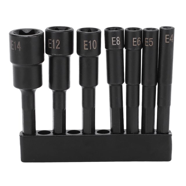 7 unids/set de mandril Hexagonal de flor de ciruelo de 1/4 pulgadas de diámetro E4 E5 E6 E8 E10 E12 E14 CR‑V llave de tornillo antirrobo Jadeshay A