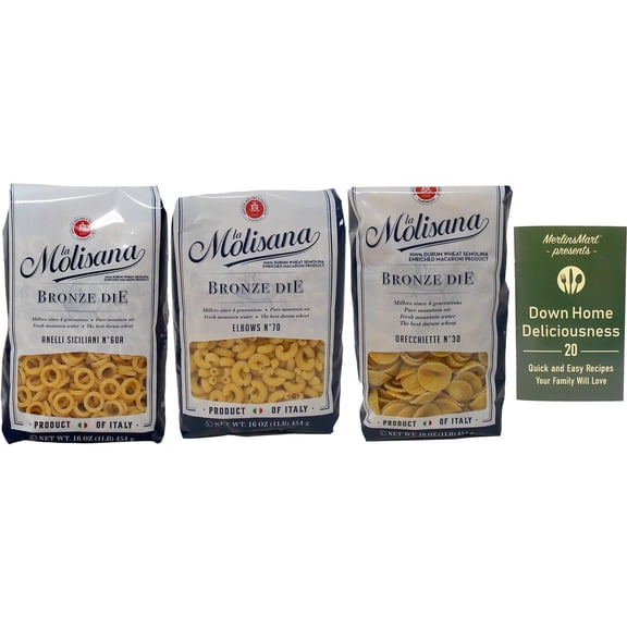 Imported Italian Pasta 3 Shape Variety | (1) Each: Anelli Siciliani No. 60A, Elbows No. 70, Orecchiette No. 30 (16 Ounces) MerlinsMart Zine | La Molisana