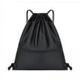 thumbnail image 1 of 2x Mochila Deportiva Con Cordón Mochilas Casuales Para Mochilerismo Vacaciones Viajes Negro, 1 of 8