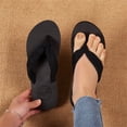 thumbnail image 5 of Arch Support Flip Flops for Women, Orthotic Thong Sandals with Yoga Mat Cushion and Contoured Midsole, Slip On Summer Beach Walking Sandals, Lightweight Indoor Outdoor Black 36, 5 of 5