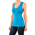 thumbnail image 7 of Women Tank Top Sleeveless Seamless Racerback Nylon Spandex Workout One Size Blue, 7 of 7