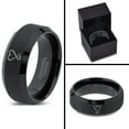 thumbnail image 4 of Tungsten Heart Cancer Survivor Love Band Ring 8mm Men Women Comfort Fit Black Beveled Edge Brushed Polished, 4 of 4