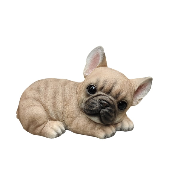 Bulldog Bliss: Polyresin Resting French Bulldog in Rich Brown