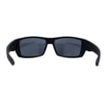 thumbnail image 2 of Locs Mens Rubberized Matte Black Biker Wrap Sunglasses All Black, 2 of 4