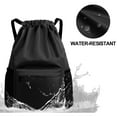 thumbnail image 5 of Muka Swim Bag Gym Backpack Drawstring Beach Backpack for Men Women Swimming with Wet & Dry Compartment, Water Resistant Fabric-Black, 5 of 8