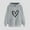 Gray, variant on Womens Zip Up Hoodies,Teen Girl Heart Shape Sweater Long Sleeve Hoodies Valentine's Day Drawstring Pullover Tops