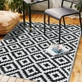 thumbnail image 4 of Kumdkd Reversible Mats, Waterproof Outdoor Rug, Camping Floor Mat, Floor Mat, RV, Patio, Backyard, Deck, Picnic, Beach, Trailer, Camping (Diamond Black & White, 5' x 8'), 4 of 6