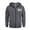 Dark Gray, variant on Men's Flag Print Hoodie with Zipper Arm Pocket, Fleece Cardigan Oversized Casual Pullover for Casual Style, Outdoor,Black,L