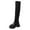 Black, variant on TKYCMSUAKI Women's Mid-Calf Boots,Knee High Boots for Women Gogo Boots 70s Boots,Leather Square Toe Chunky Knee High Platform Dress Boots, Fashion Long Chunky Tall Gogo Boots for Fall