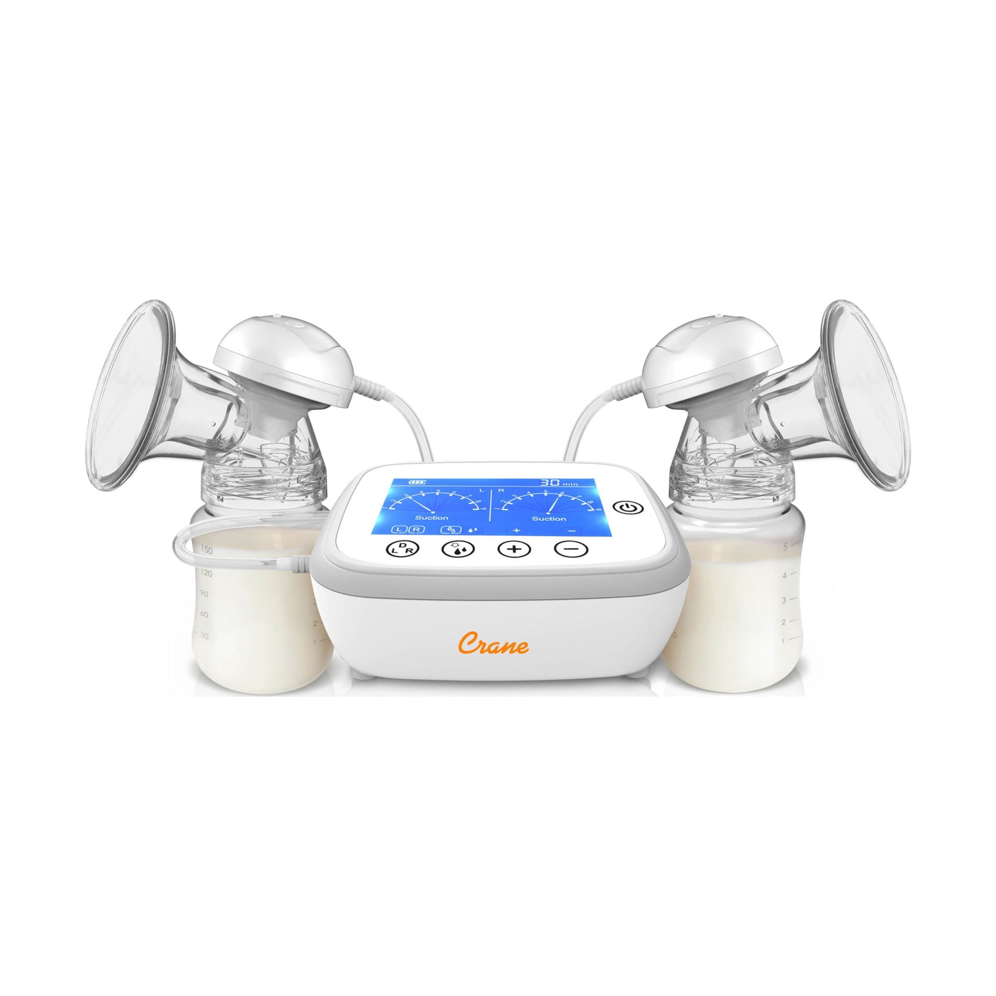 Crane USA Deluxe Double Electric Cordless Breast Pump, Portable, Closed System, Overflow Protection
