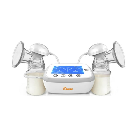 Crane USA Deluxe Double Electric Cordless Breast Pump, Portable, Closed System, Overflow Protection
