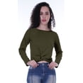 thumbnail image 6 of Moomaya Womens Full Sleeves Front Knot Crop Top Summer Tshirt Plain Tee Tops, 6 of 8