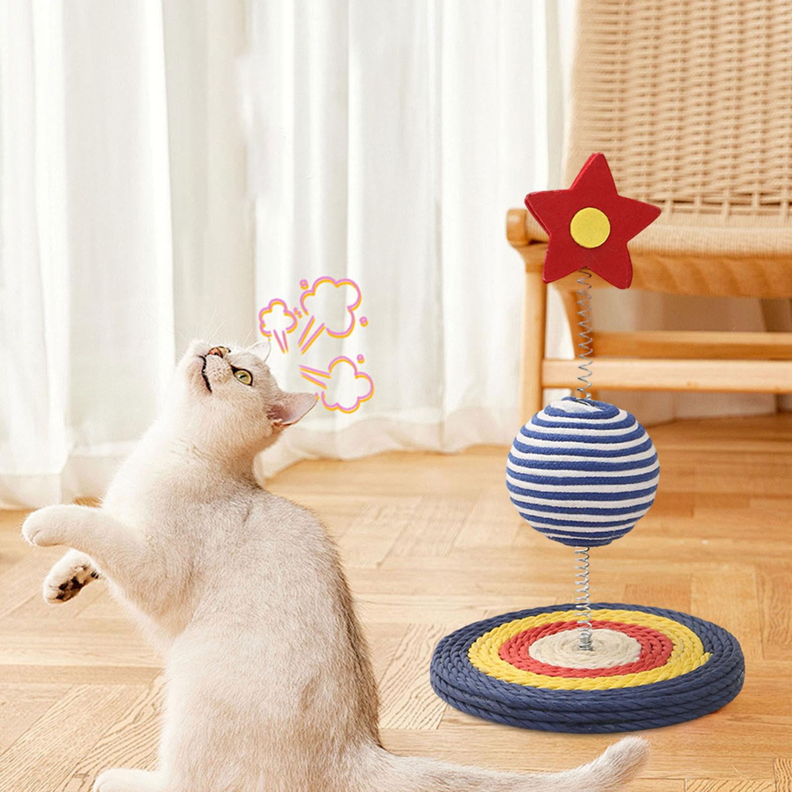 Bvdfgk Sisal Cat Scratcher Furniture Protection Gift Unique Shape Decorative Interactive Exercise Paws Toys Scratching Post