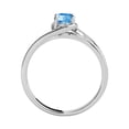 thumbnail image 2 of AoneJewelry 10K 1.40 Carat Oval Shape Blue-Topaz and Diamond Ring In Rose, White & Yellow Gold, 2 of 5