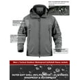 thumbnail image 6 of TRGPSG Men's Soft Shell Hooded Military Tactical Jacket 6 Zip-Pockets Hooded Outdoor Coat, 6 of 10